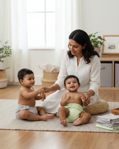 Soft Organic Cotton Nappy With Velcro