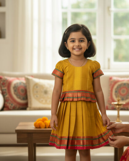 Mustard Cotton Pavadai Chattai