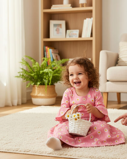 Flourscent Pink Flared Sleeve Frock