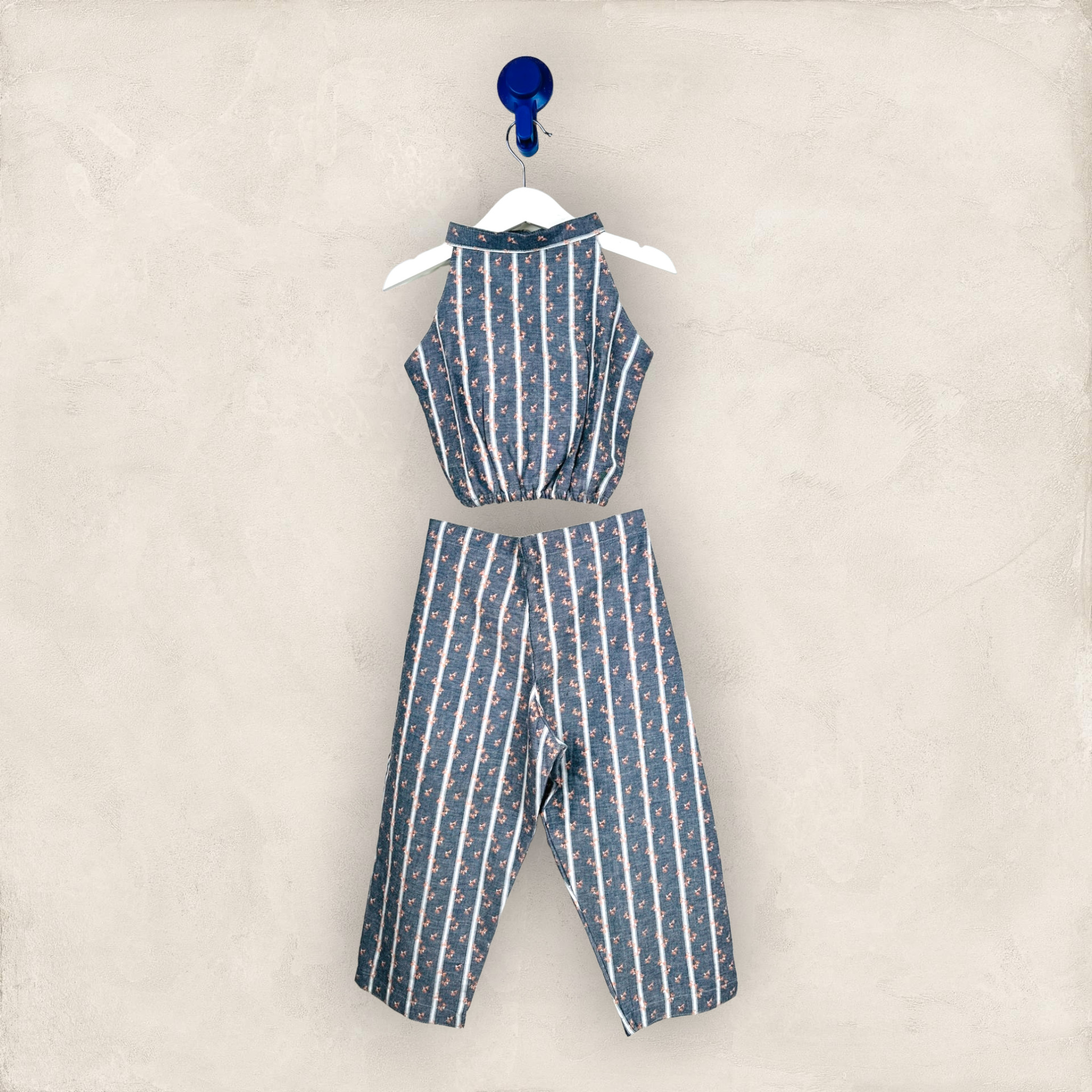 Halter Neck Grey Cotton Co-Ord Set