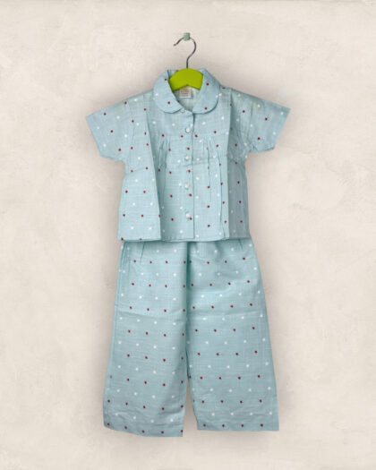Cotton Star Print Night Suit