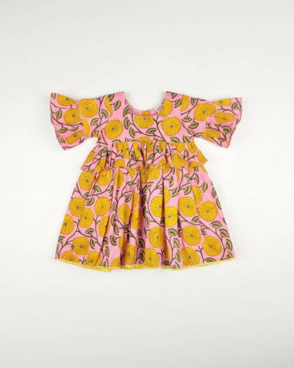 Pink & Daisy Floral Frock/1-2 Years