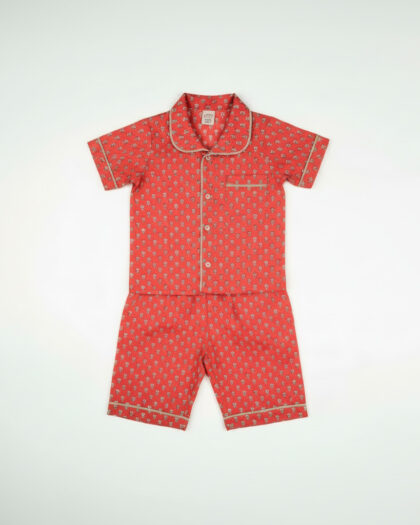 Orange Floral Night suit/2-3 Year