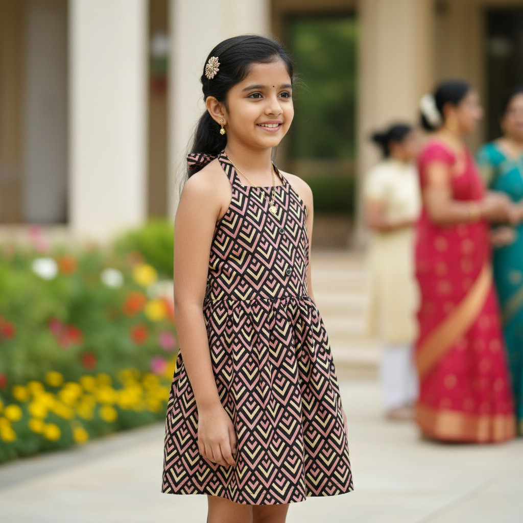 Black Colour Feather Frock - Image 2