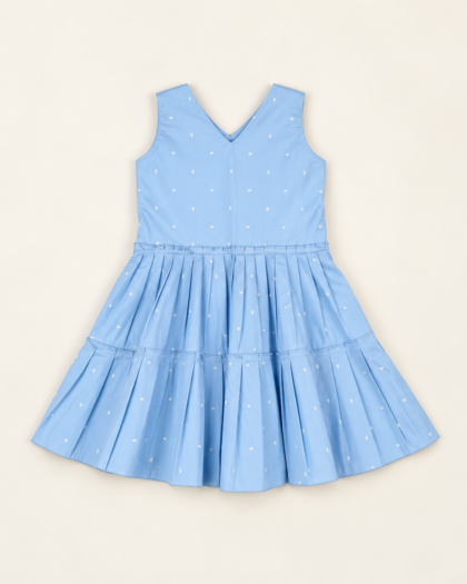 Blue Layer Frill Frock