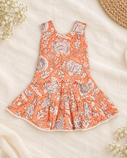 Peach-Top & Skirt Set/2-3 Years