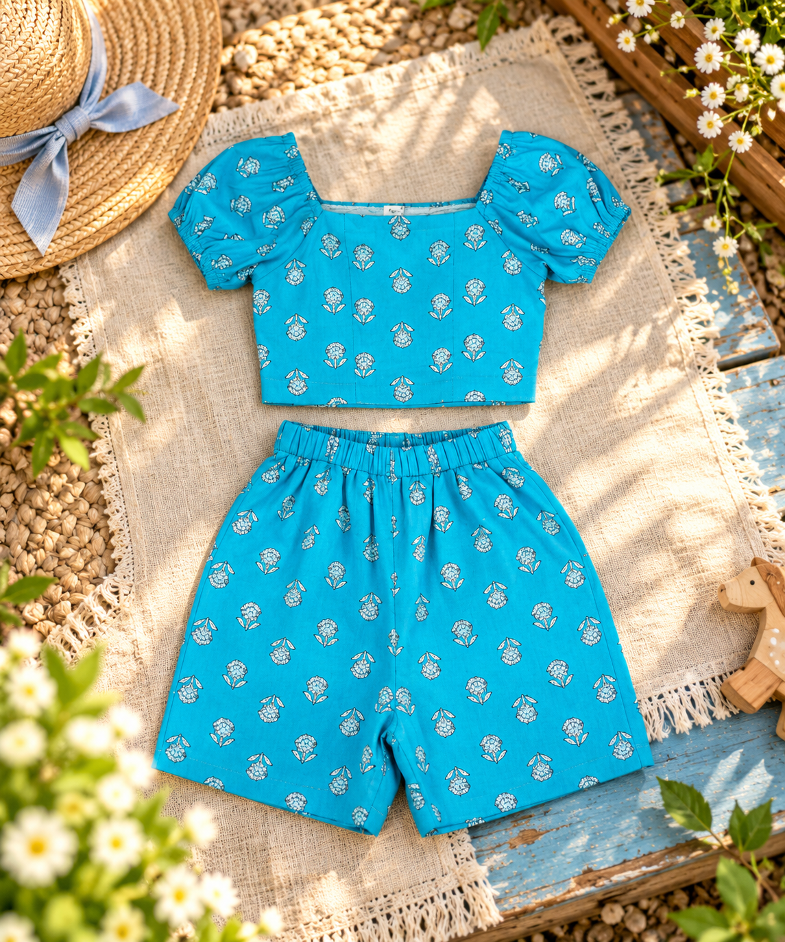 Aquamarine Blue Short & Top