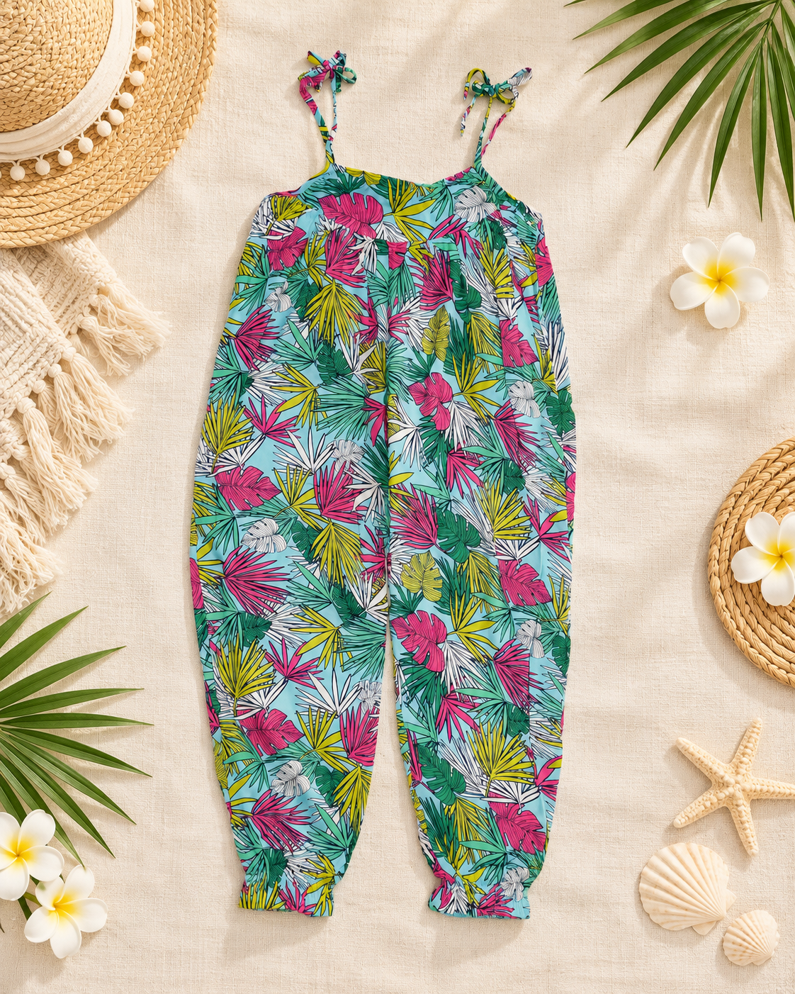 Tropical Green Low Crotch Jumpsuit/4-5 Years